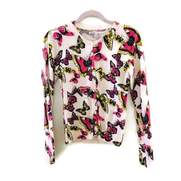 Old Navy Sweaters - OLD NAVY Cream Butterfly button down cardigan
